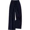 image:imageGORGLITTER Womens Wide Leg Pinstripe Pants Baggy Striped Pants Dressy Casual Drawstring Waist Trousers Lounge PantsBlue