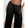 image:imageGORGLITTER Womens Wide Leg Satin Pants Baggy Palazzo Pants Drawstring Waist Loose Trousers Y2k LoungewearBlack