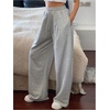 image:imageGORGLITTER Womens Wide Leg Sweatpants Casual Baggy High Waisted Pleated Sweat Track Pants Trousers with Pockets