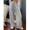 image:imageGORGLITTER Womens Wide Leg Sweatpants Casual Baggy High Waisted Pleated Sweat Track Pants Trousers with Pockets