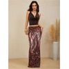 image:imageGORGLITTER Womens Y2k Tropical Mesh Maxi Skirt Leopard Cheetah Print Bodycon Long Cover Up Skirts Beach Vacation OutfitsDark Brown