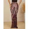 image:imageGORGLITTER Womens Y2k Tropical Mesh Maxi Skirt Leopard Cheetah Print Bodycon Long Cover Up Skirts Beach Vacation OutfitsDark Brown