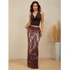 image:imageGORGLITTER Womens Y2k Tropical Mesh Maxi Skirt Leopard Cheetah Print Bodycon Long Cover Up Skirts Beach Vacation OutfitsDark Brown