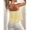 image:imageWomens Striped Strapless Tube Tops Y2k Flowy Bandeau Cute Peplum TopsYellow
