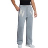 image:imageGORGLITTER Mens Baggy Sweatpants Y2k Oversized Drawstring Wide Leg Barrel Sweat Pants StreetwearLight Grey Ny