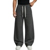 image:imageGORGLITTER Mens Baggy Wide Leg Sweatpants Oversized Track Pants Drawstring Y2K Casual Trousers with PocketsSolid Dark Grey