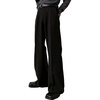 image:imageGORGLITTER Mens Flare Baggy Dress Pants Wide Leg Pleated Causal Slacks Office Business Suit Trousers with PocketsBlack