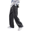 image:imageGORGLITTER Mens Jeans Baggy Denim 90s Vintage Casual High Waist Regular Fit Pants Jeans Hip Hop Streetwear TrousersDark Grey