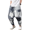 image:imageGORGLITTER Mens Patchwork Harem Pants Boho Yoga Hippie Beach Trousers Going Out OutfitsMulticolor Grey