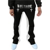 image:imageGORGLITTER Mens Y2K Graphic Baggy Sweatpants Color Block Wide Leg Flare Sweatpants Casual Workout Pants StreetwearBlack and White