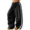 image:imageGORGLITTER Womens Baggy Sweatpants Track Pants Joggers Y2k Bottoms Wide Leg Striped Oversized Sweat Pants StreetwearBlack Striped