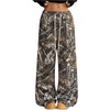 image:imageGORGLITTER Womens Camo Baggy Pants Camouflage Wide Leg Army Fatigue Bell Bottom Casual Lightweight Sweatpants TrousersArmy Green