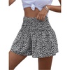 image:imageGORGLITTER Womens Floral Flowy Shorts Wide Leg High Waisted Summer Boho Shorts Black Small