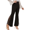 image:imageGORGLITTER Womens Floral Lace Pants High Waisted Flare Leg Mesh Coquette Legging Pants