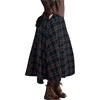 image:imageGORGLITTER Womens Grunge Plaid Maxi Skirt Casual Dressy Flowy Gingham High Waist Patchwork Western A Line Midi SkirtsDark Blue