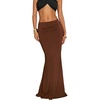image:imageGORGLITTER Womens High Waisted Bodycon Maxi Skirt Flowy Pencil Long Fishtail Floor Length Skirts Going Out OutfitsBrown