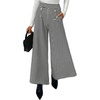 image:imageGORGLITTER Womens Houndstooth Pants Plaid High Waisted Wide Leg Dress Pants Business Casual TrousersBlack