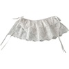 image:imageGORGLITTER Womens Lace Micro Mini Skirt Boho Layered Ruffle Hem Tie Side Coquette Fairy Short Skirt Pants AccessoriesWhite