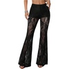 image:imageGORGLITTER Womens Lace Sexy Pants Sheer Mesh Y2k Flare Leggings Goth Elastic Low Waisted Long Going Out TrousersBlack