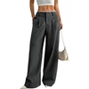 image:imageGORGLITTER Womens Low Rise Dress Pants Business Casual Wide Leg Trousers Work Dressy Low Waisted Straight Slacks PantsGrey