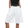 image:imageGORGLITTER Womens Pleated Baggy Dress Shorts Wide Leg Oversized Busniness Casual Office Work Shorts with PocketsWhite