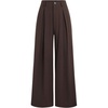 image:imageGORGLITTER Womens Pleated High Waisted Trousers Dress Pants Dressy Casual Wide Leg Business Casual Work Slacks PantsCoffee Brown