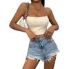 image:imageGORGLITTER Womens Sexy Corset Tops Summer Vacation Beachy Outfits Y2K Strapless Bandeau Bustier Crop Tube Top TrendyBeige