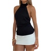 image:imageGORGLITTER Womens Tie Backless Halter Tops Sleeveless Open Back Date Night Club Tank TopBlack