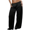 image:imageGORGLITTER Womens Wide Leg Satin Pants Baggy Palazzo Pants Drawstring Waist Loose Trousers Y2k LoungewearBlack