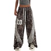 image:imageGORGLITTER Womens Y2k Camo Baggy Sweatpants Side Stripe Wide Leg Drawstring Track Pants StreetswearWhite Multicolor