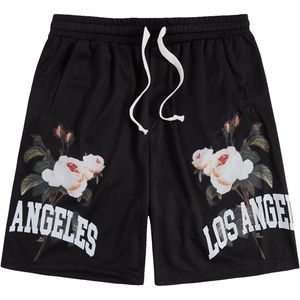 image:imageGORGLITTER Mens Summer Graphic Workout Shorts Casual Work Streetwear Drawstring High Waist Shorts BottomsBlack Floral