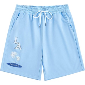 image:imageGORGLITTER Mens Summer Graphic Workout Shorts Casual Work Streetwear Drawstring High Waist Shorts BottomsBlue