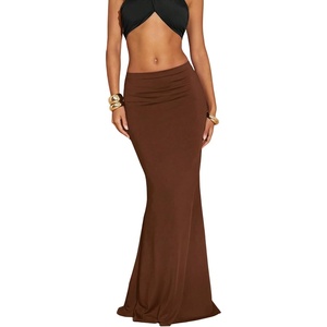 image:imageGORGLITTER Womens High Waisted Bodycon Maxi Skirt Flowy Pencil Long Fishtail Floor Length Skirts Going Out OutfitsBrown