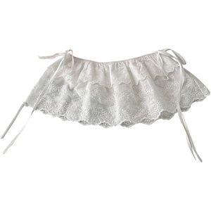image:imageGORGLITTER Womens Lace Micro Mini Skirt Boho Layered Ruffle Hem Tie Side Coquette Fairy Short Skirt Pants AccessoriesWhite