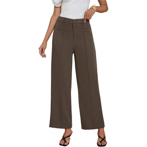 image:imageGORGLITTER Womens Low Rise Wide Leg Dress Pants Trousers Dressy Low Waisted Business Casual Work Loose Slacks Pants