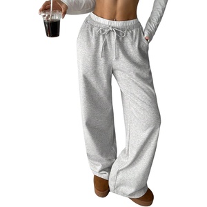 image:imageGORGLITTER Womens Low Rise Wide Leg Sweatpants Y2K Drawstring Double Waisted Baggy Sweat Pants