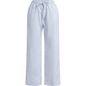 image:imageGORGLITTER Womens Striped Boxer Pants High Waisted Wide Leg Drawstring Causal Lounge Pajama TrousersBlue and White