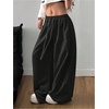 image:imageGORGLITTER Womens Barrel Sweatpants Y2K Elastic Waist Baggy Sweats Lightweight Oversized Trousers PantsBlack