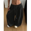 image:imageGORGLITTER Womens Barrel Sweatpants Y2K Elastic Waist Baggy Sweats Lightweight Oversized Trousers PantsBlack
