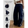 image:imageGORGLITTER Womens Barrel Sweatpants Y2K Elastic Waist Baggy Sweats Lightweight Oversized Trousers PantsBlue