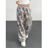 image:imageGORGLITTER Womens Camo Baggy Cargo Sweatpants Joggers Camouflage Straight Leg Sweat Pants Street WearGrey Camo