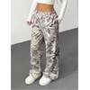 image:imageGORGLITTER Womens Camo Baggy Cargo Sweatpants Joggers Camouflage Straight Leg Sweat Pants Street WearGrey Camo