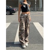 image:imageGORGLITTER Womens Camo Baggy Cargo Sweatpants Joggers Camouflage Straight Leg Sweat Pants Street WearMulticolor
