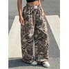 image:imageGORGLITTER Womens Camo Baggy Cargo Sweatpants Joggers Camouflage Straight Leg Sweat Pants Street WearMulticolor