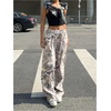 image:imageGORGLITTER Womens Camo Baggy Cargo Sweatpants Joggers Camouflage Straight Leg Sweat Pants Street WearMulticolored