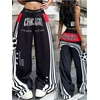 image:imageGORGLITTER Womens Double Waisted Baggy Sweatpants Striped Y2k Sweatpants Vintage Barrel Sweat PantsMulti Graphic