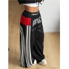 image:imageGORGLITTER Womens Double Waisted Baggy Sweatpants Striped Y2k Sweatpants Vintage Barrel Sweat PantsMulti Graphic