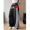 image:imageGORGLITTER Womens Double Waisted Baggy Sweatpants Striped Y2k Sweatpants Vintage Barrel Sweat PantsMulti Graphic