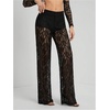 image:imageGORGLITTER Womens Lace Pants Sheer Mesh Wide Leg Pants See Through High Waist Going Out Grunge TrousersBlack