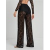 image:imageGORGLITTER Womens Lace Pants Sheer Mesh Wide Leg Pants See Through High Waist Going Out Grunge TrousersBlack